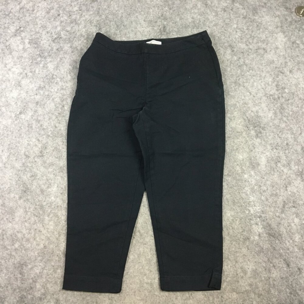 Coldwater Creek Capris 10 30 Natural Fit Cropped Pants Solid Black Side Zip